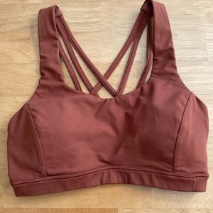 Lululemon Free to be serene bra size 4, color dark terracotta
